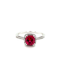 Created Ruby and Diamond Ring