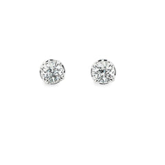 Sterling Silver and Lab Grown Diamond Stud Earrings