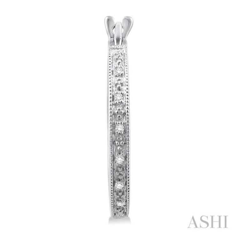 1/10 ctw Single Cut Diamond Hoop Earrings in Sterling Silver