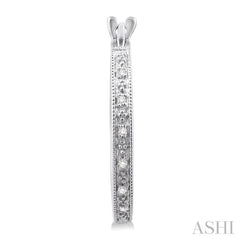 1/10 ctw Single Cut Diamond Hoop Earrings in Sterling Silver