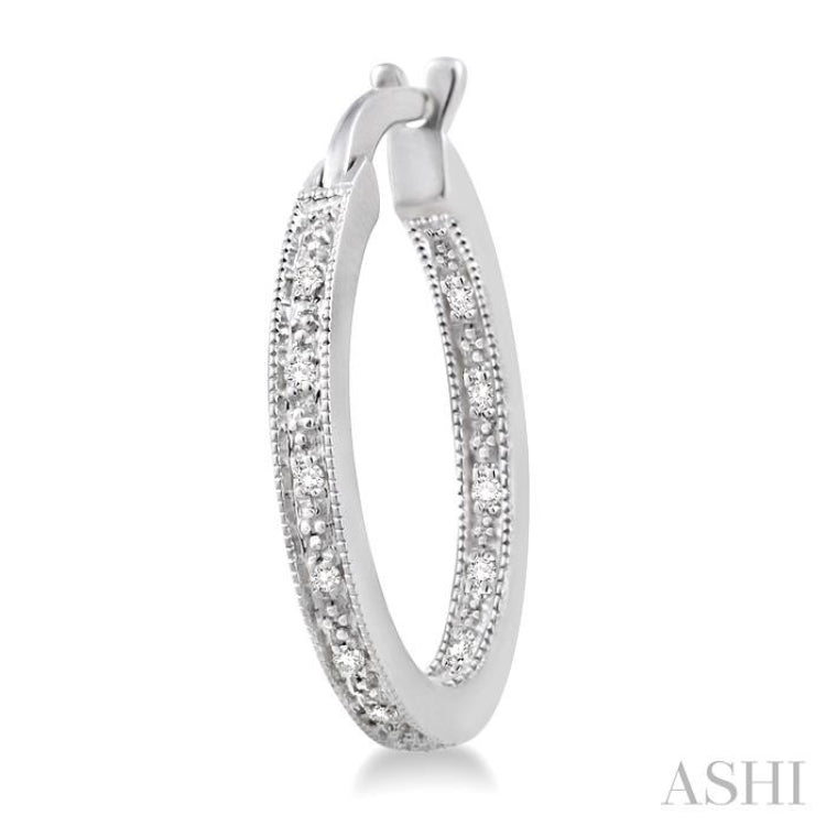 1/10 ctw Single Cut Diamond Hoop Earrings in Sterling Silver