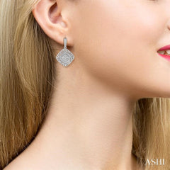 1/20 ctw Cushion Shape Single Cut Diamond Earrings in Sterling Silver