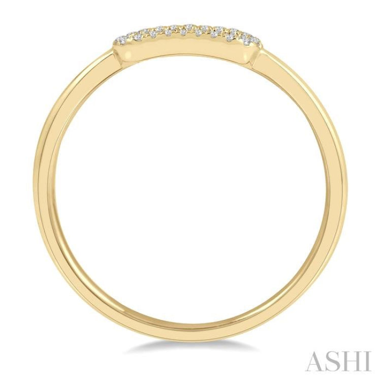 1/20 Ctw Paperclip Link Round Cut Diamond Fashion Ring in 10K Yellow Gold