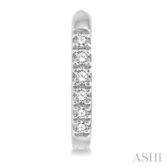 1/8 Ctw Single Cut Diamond Huggie Petite Earrings in 10K White Gold