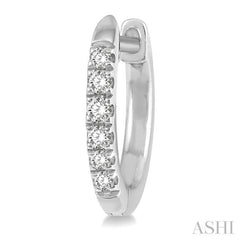 1/8 Ctw Single Cut Diamond Huggie Petite Earrings in 10K White Gold