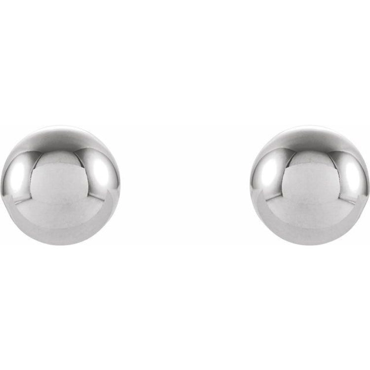 14K White 3 mm Ball Stud Earrings