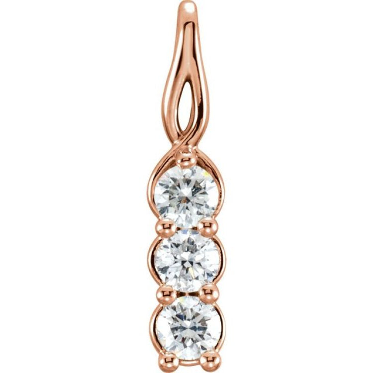 Platinum 1/3 CTW Natural Diamond Three-Stone Pendant