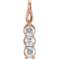 Platinum 1/3 CTW Natural Diamond Three-Stone Pendant