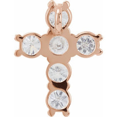 14K Rose 1 3/8 CTW Natural Diamond Cross Pendant