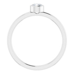 14K White 4 mm Natural White Sapphire Ring