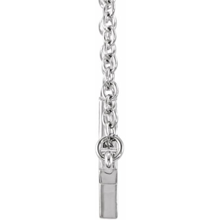 Sterling Silver 22x11.5 mm Sideways Cross 16-18" Necklace