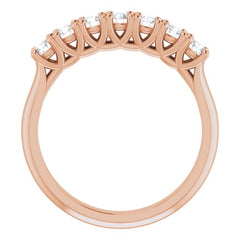 14K Rose 1/2 CTW Natural Diamond Seven-Stone Anniversary Band