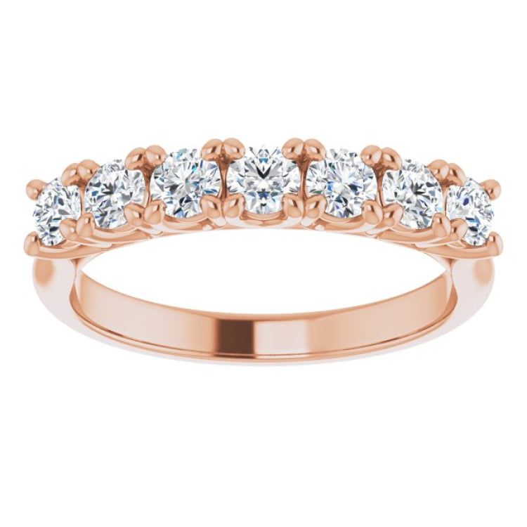 14K Rose 3/4 CTW Natural Diamond Anniversary Band