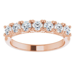 14K Rose 3/4 CTW Natural Diamond Anniversary Band