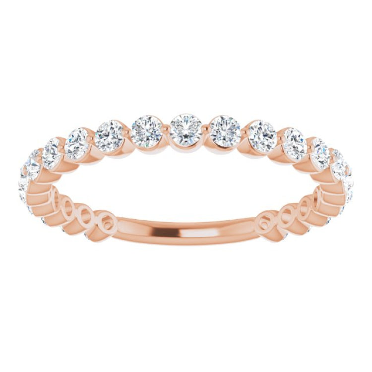 14K Rose 3/4 CTW Natural Diamond Anniversary Band