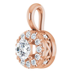 14K Rose 3/8 CTW Natural Diamond Pendant