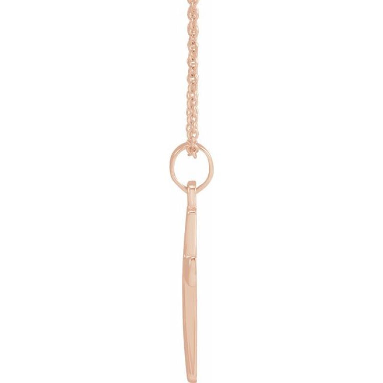 14K Rose Cross 18" Necklace