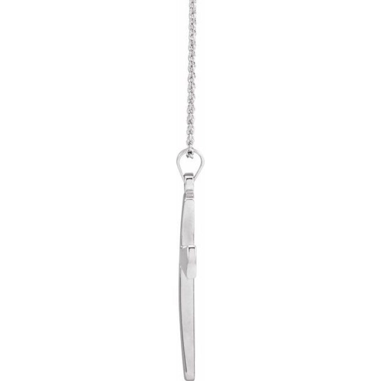14K White Cross 18" Necklace