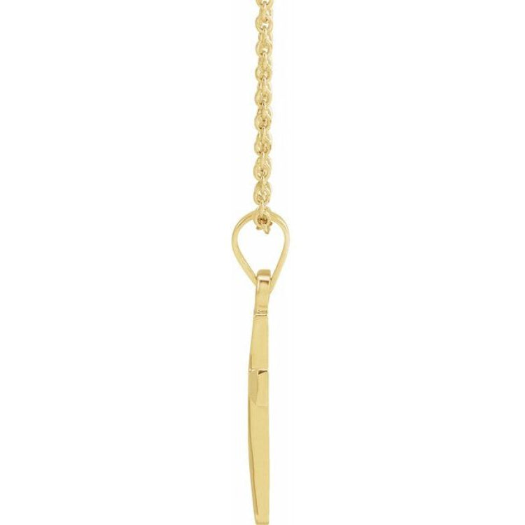 14K Yellow Cross 18" Necklace