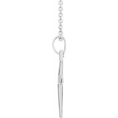 14K White Cross 18" Necklace