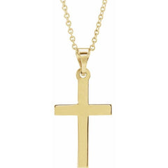 14K Yellow Cross 18" Necklace