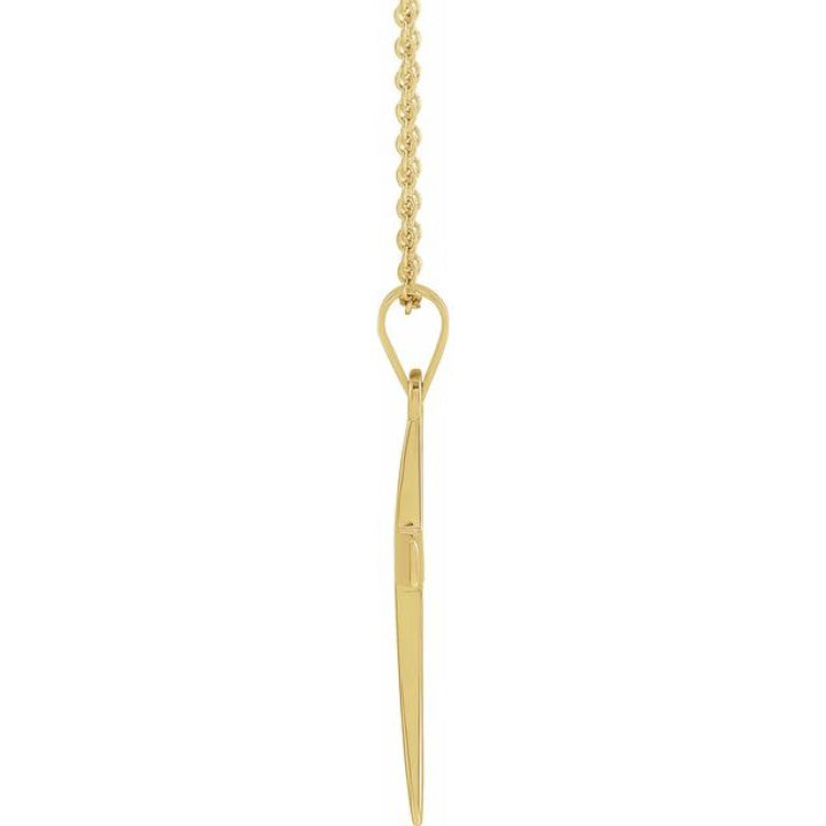 14K Yellow Cross 18" Necklace