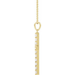 14K Yellow 1 1/4 CTW Natural Diamond Cross 18" Necklace