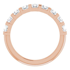 14K Rose 9/10 CTW Natural Diamond Anniversary Band