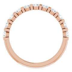 14K Rose 1/2 CTW Natural Diamond Anniversary Band