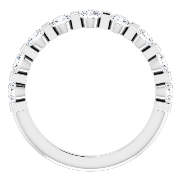 14K White 9/10 CTW Natural Diamond Anniversary Band