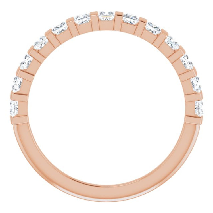 14K Rose 5/8 CTW Natural Diamond Anniversary Band