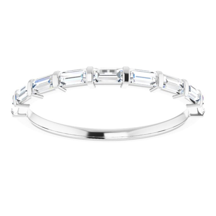 14K White 3/8 CTW Natural Diamond Anniversary Band