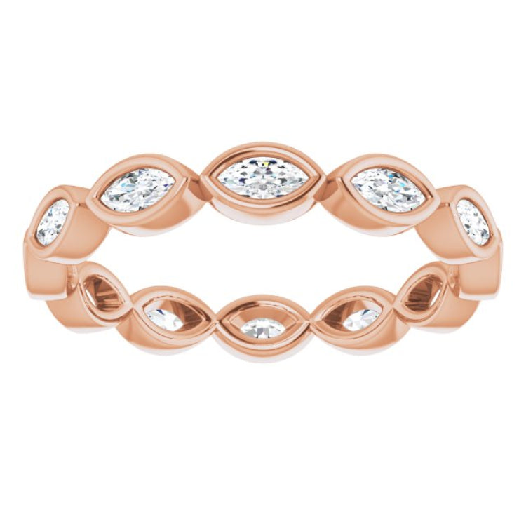 14K Rose 1/2 CTW Natural Diamond Eternity Band Size 7