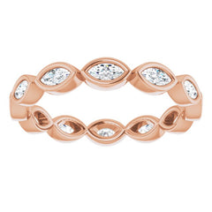 14K Rose 1/2 CTW Natural Diamond Eternity Band Size 7