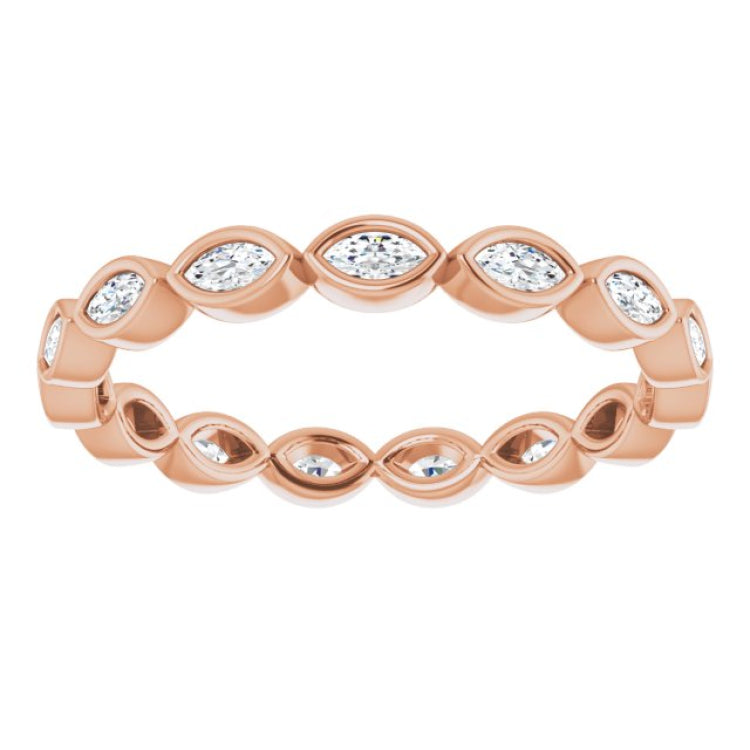 14K Rose 1/2 CTW Natural Diamond Eternity Band Size 7