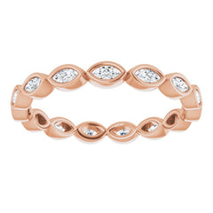 14K Rose 1/2 CTW Natural Diamond Eternity Band Size 7