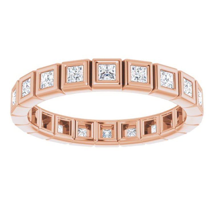 14K Rose 1/2 CTW Natural Diamond Eternity Band Size 7