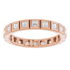 14K Rose 1/2 CTW Natural Diamond Eternity Band Size 7