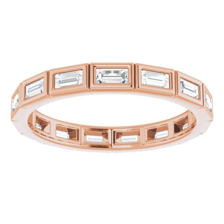 14K Rose 1/2 CTW Natural Diamond Eternity Band Size 7