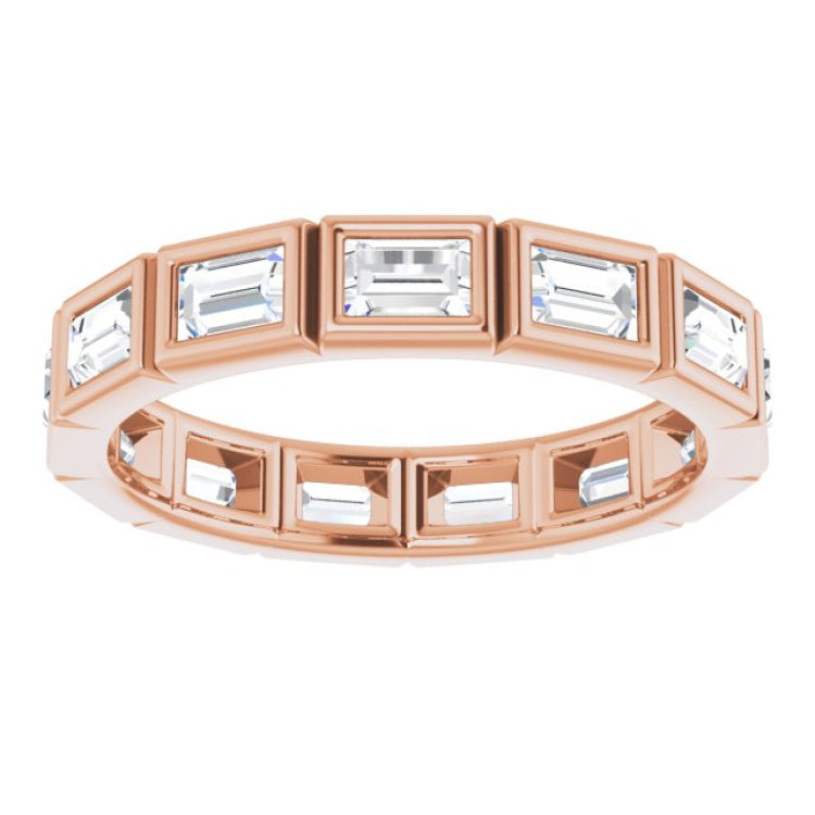 14K Rose 1 1/4 CTW Natural Diamond Eternity Band Size 7