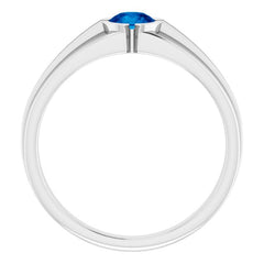 Platinum Lab-Grown Blue Sapphire Ring