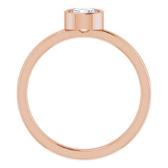 14K Rose 5 mm Natural White Sapphire Ring