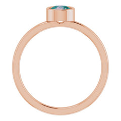 14K Rose 5 mm Lab-Grown Alexandrite Ring
