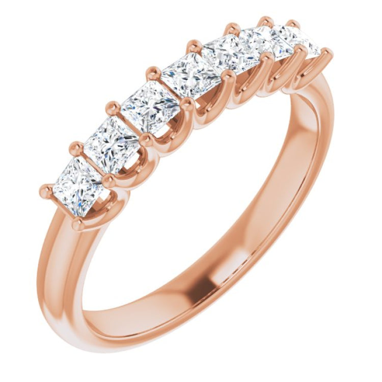 14K Rose 5/8 CTW Natural Diamond Anniversary Band