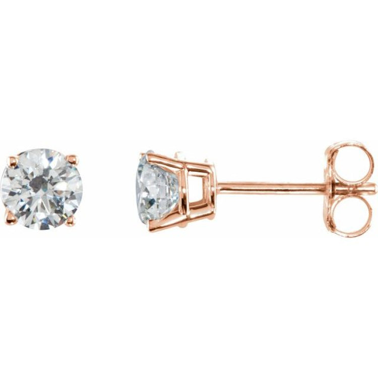 14K Rose Gold 1/5 CTW Natural Diamond Earrings