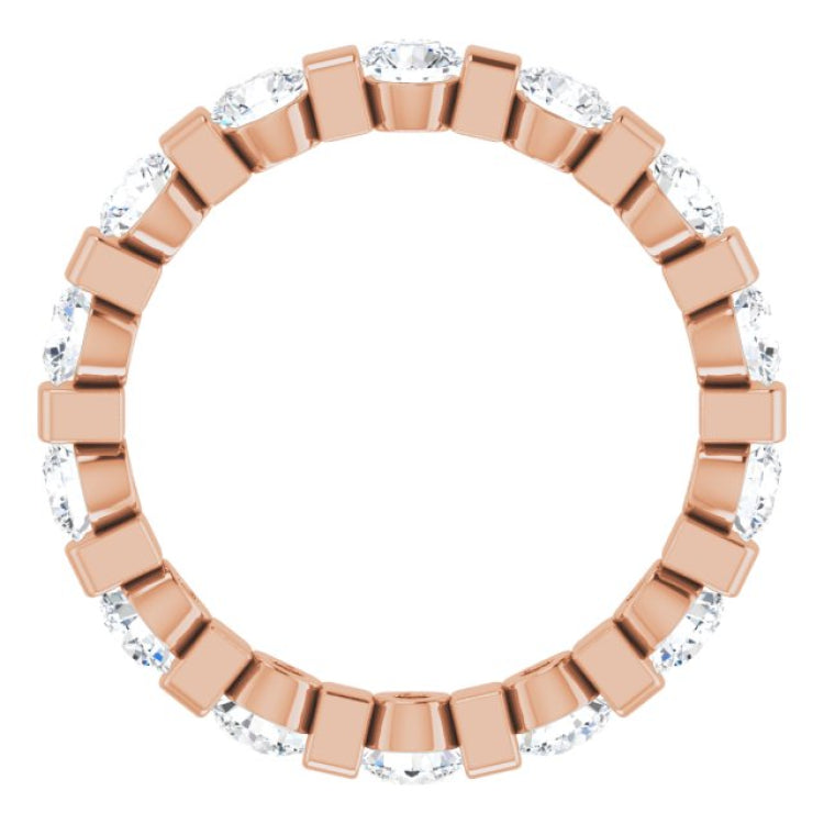 14K Rose 1 1/2 CTW Natural Diamond Eternity Band Size 5
