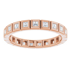 14K Rose 1/2 CTW Natural Diamond Eternity Band Size 5