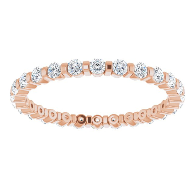 14K Rose 1/2 CTW Natural Diamond Eternity Band Size 5