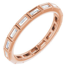 14K Rose 1/3 CTW Natural Diamond Eternity Band Size 5