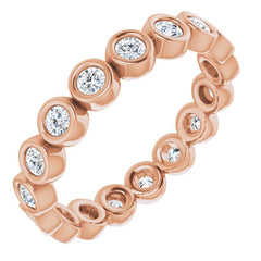 14K Rose 1/2 CTW Natural Diamond Eternity Band Size 5